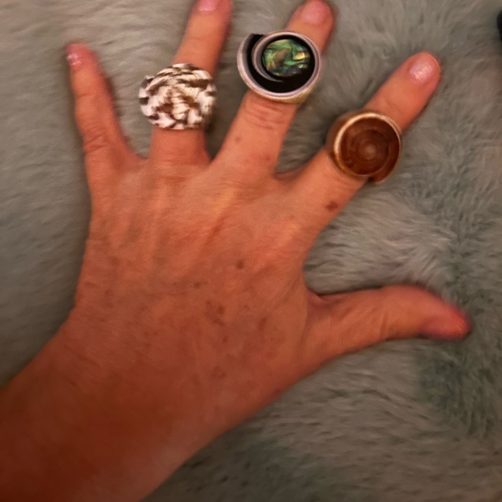 SSI Local Artisan crafted Spiral Shell Rings combo of 3 styles